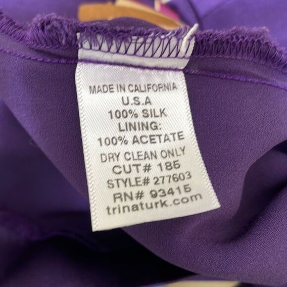 TRINA TURK 100% SILK KIMONO STYLE TOP IN PURPLE FLORAL PRINT - Picture 9 of 9
